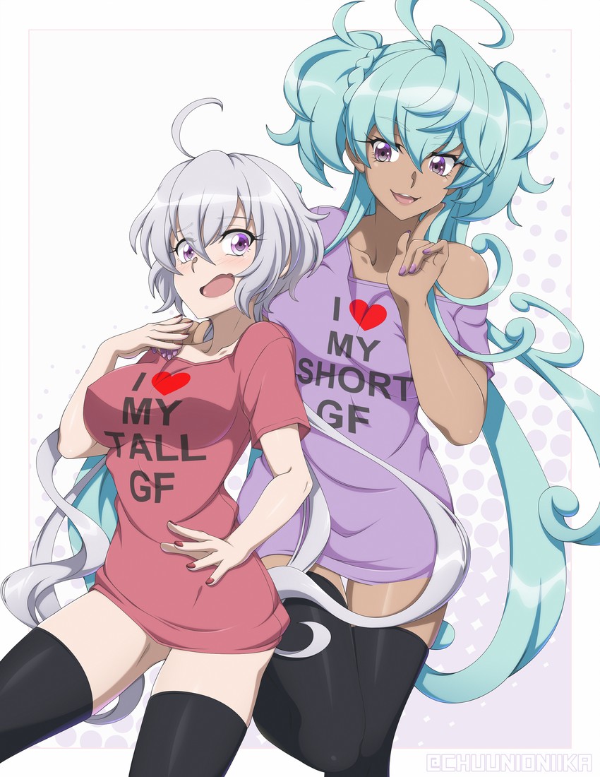 yukine chris and cagliostro (senki zesshou symphogear) drawn by chuunioniika