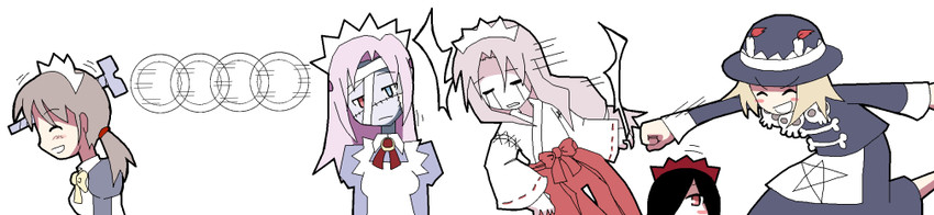 hidoi, ozoi, harai, kaitai, and jorei (futaba channel and 1 more) drawn by mukai_keiichirou