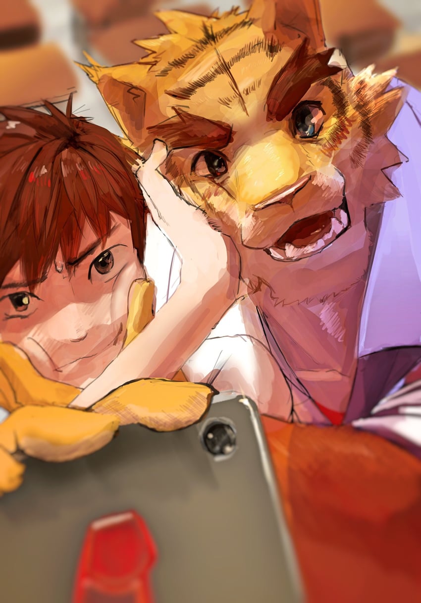 torahiko oshima and hiroyuki nishimura (morenatsu) drawn by saikorodekimeru