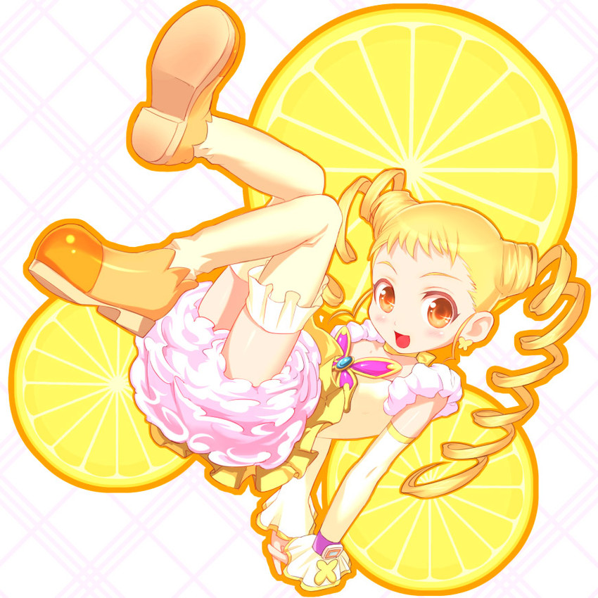 kasugano urara and cure lemonade (precure and 1 more) drawn by uni_(plastic_girl)