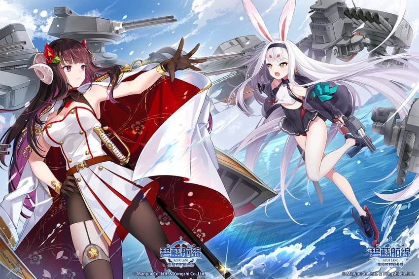 shimakaze and suruga (azur lane and 1 more) drawn by vilor