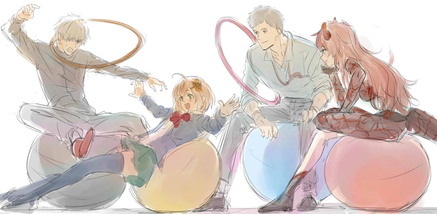 honma himawari, yashiro kizuku, kuzuha, and dola (nijisanji) drawn by isshiki_(ffmania7)