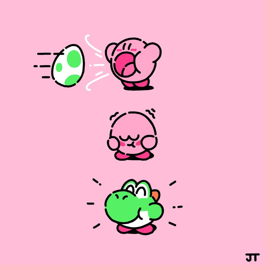 kirby and yoshi (mario and 1 more) drawn by james_turner