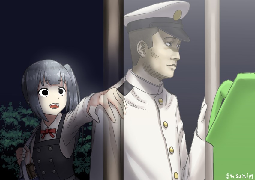 admiral, kasumi, and kasumi kai ni (kantai collection) drawn by misumi_(niku-kyu)