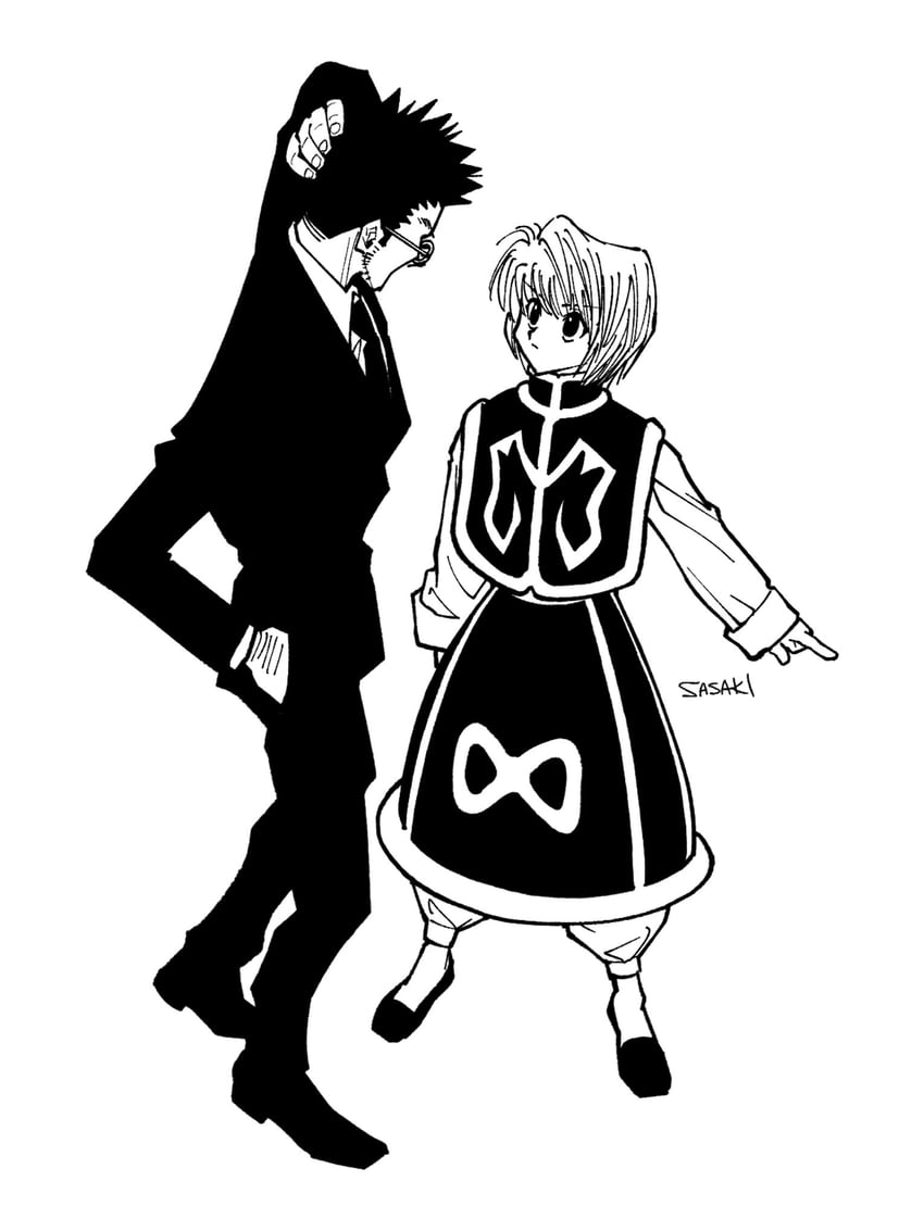 kurapika and leorio paladiknight (hunter x hunter) drawn by sasaki_koguma
