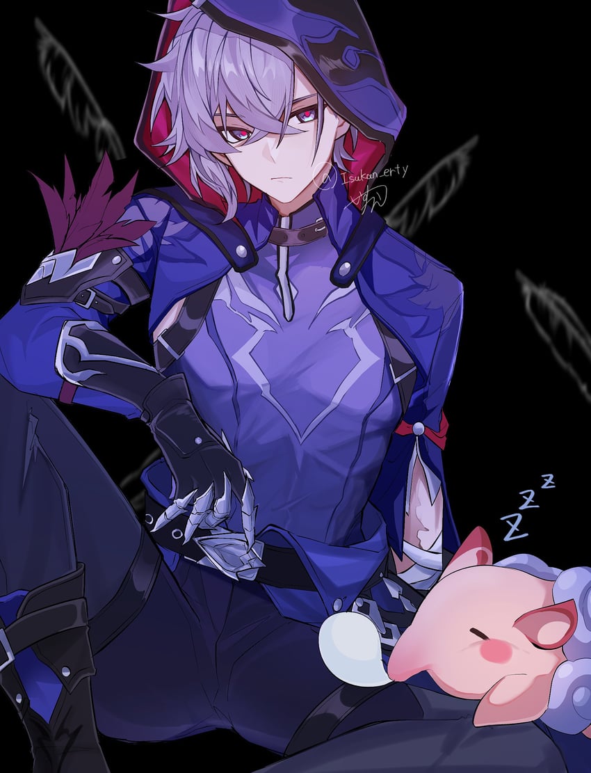 moze and tuskpir (honkai and 1 more) drawn by azu_ma_ux_xu