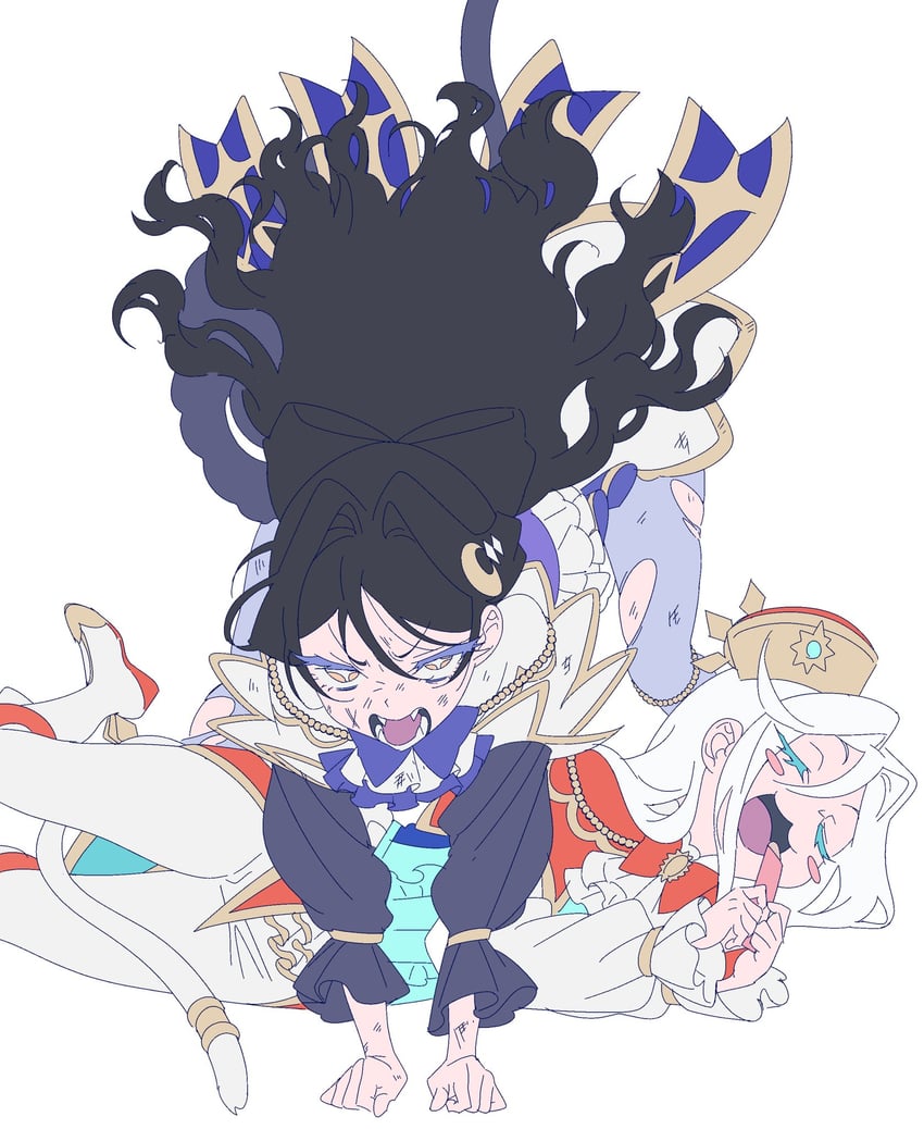 solulu and luluna (pretty series and 1 more) drawn by zashima