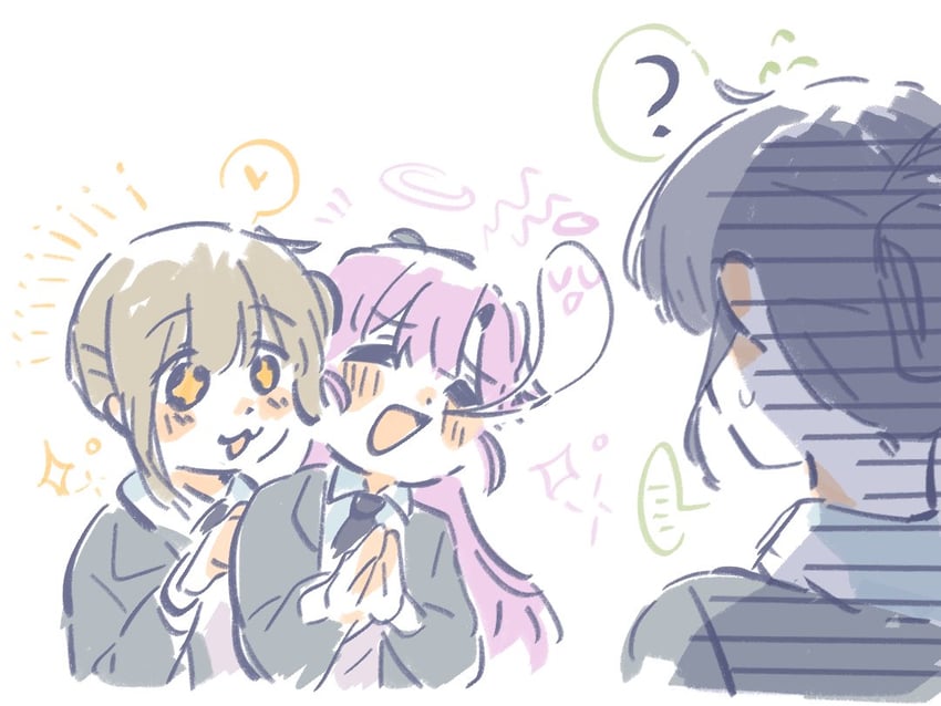 momose ginko, anyoji hime, and kachimachi kosuzu (love live! and 1 more) drawn by woodonly