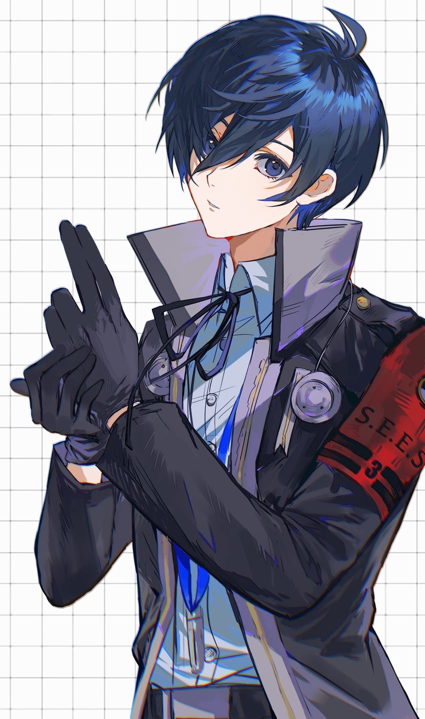 yuuki makoto (persona and 2 more) drawn by miko_66
