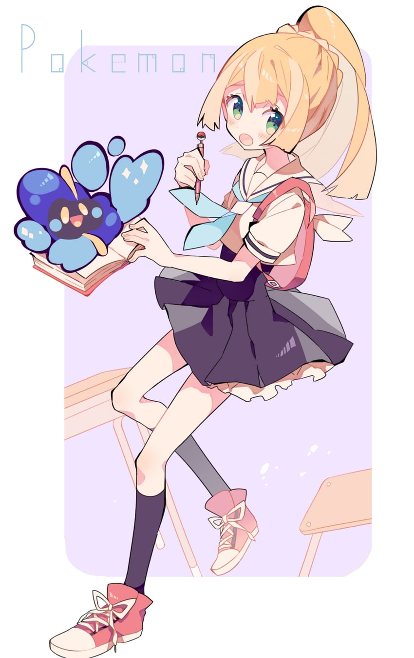 lillie and cosmog (pokemon and 1 more) drawn by nagatsukiariake