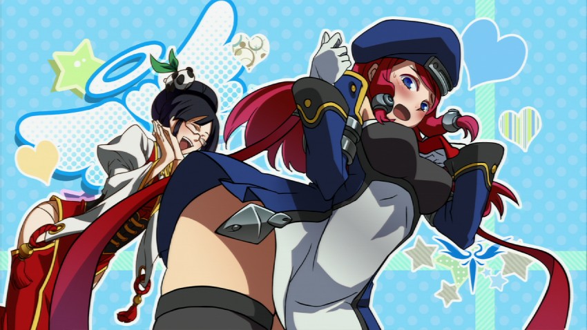noel vermillion, tsubaki yayoi, litchi faye ling, and lao jiu (blazblue and 1 more)