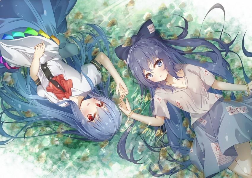 hinanawi tenshi and yorigami shion (touhou) drawn by madotsukumo