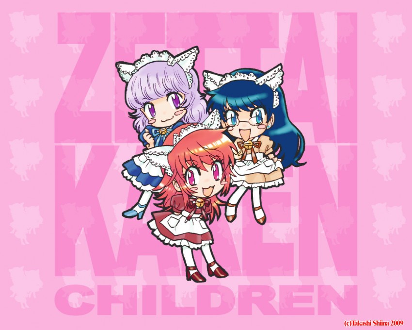 nogami aoi, sannomiya shiho, and akashi kaoru (zettai karen children) drawn by shiina_takashi
