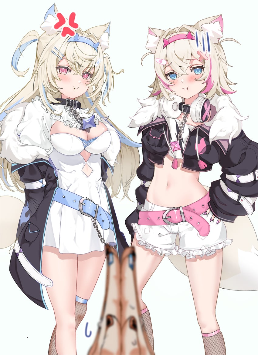 fuwawa abyssgard and mococo abyssgard (hololive and 1 more) drawn by takotobuta