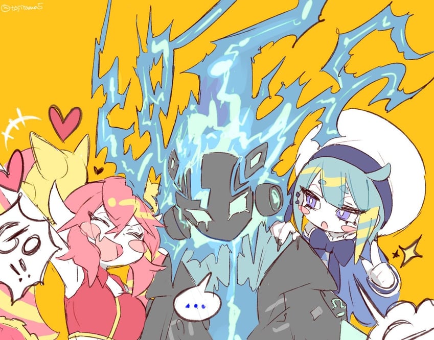 lil-la, live twin lil-la, and spright blue (yu-gi-oh!) drawn by tojitama5