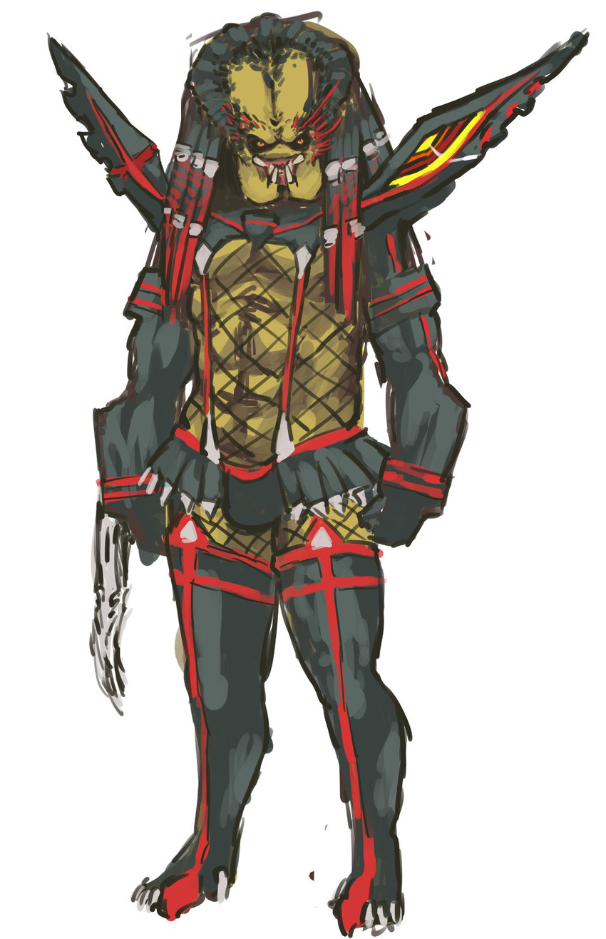 senketsu and predator (kill la kill and 1 more) drawn by nameo_(judgemasterkou)