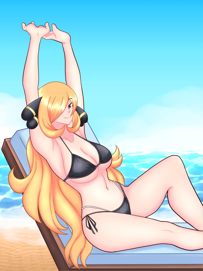 cynthia (pokemon and 1 more) drawn by orangemint