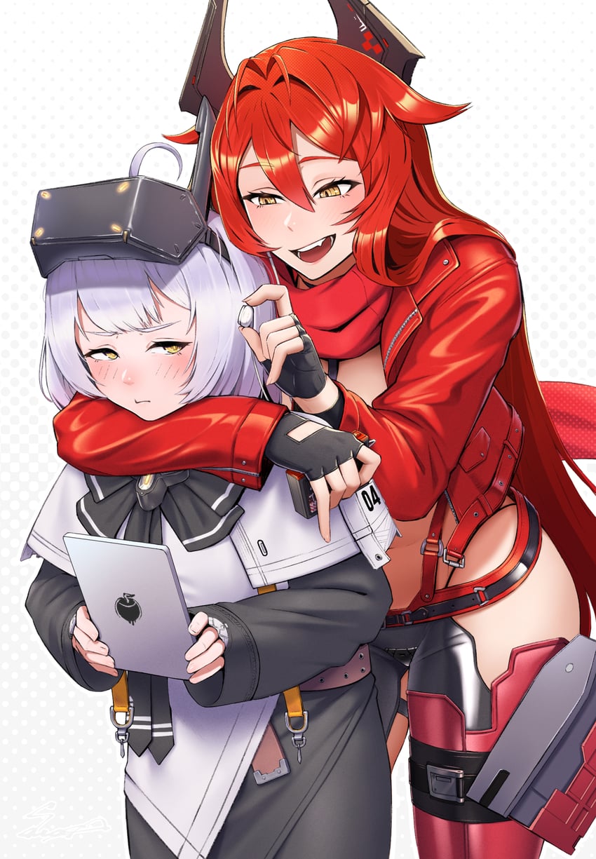 red hood and snow white (goddess of victory: nikke) drawn by sawasa