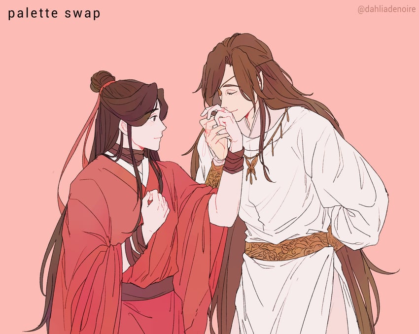 xie lian and hua cheng (tianguan cifu) drawn by tamtam_(dahliadenoire)