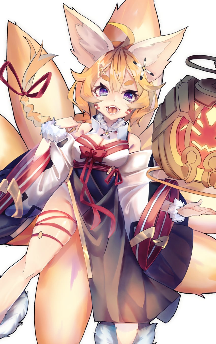 eight-tailed fox nari (guardian tales) drawn by silver_(suwakosuwako)