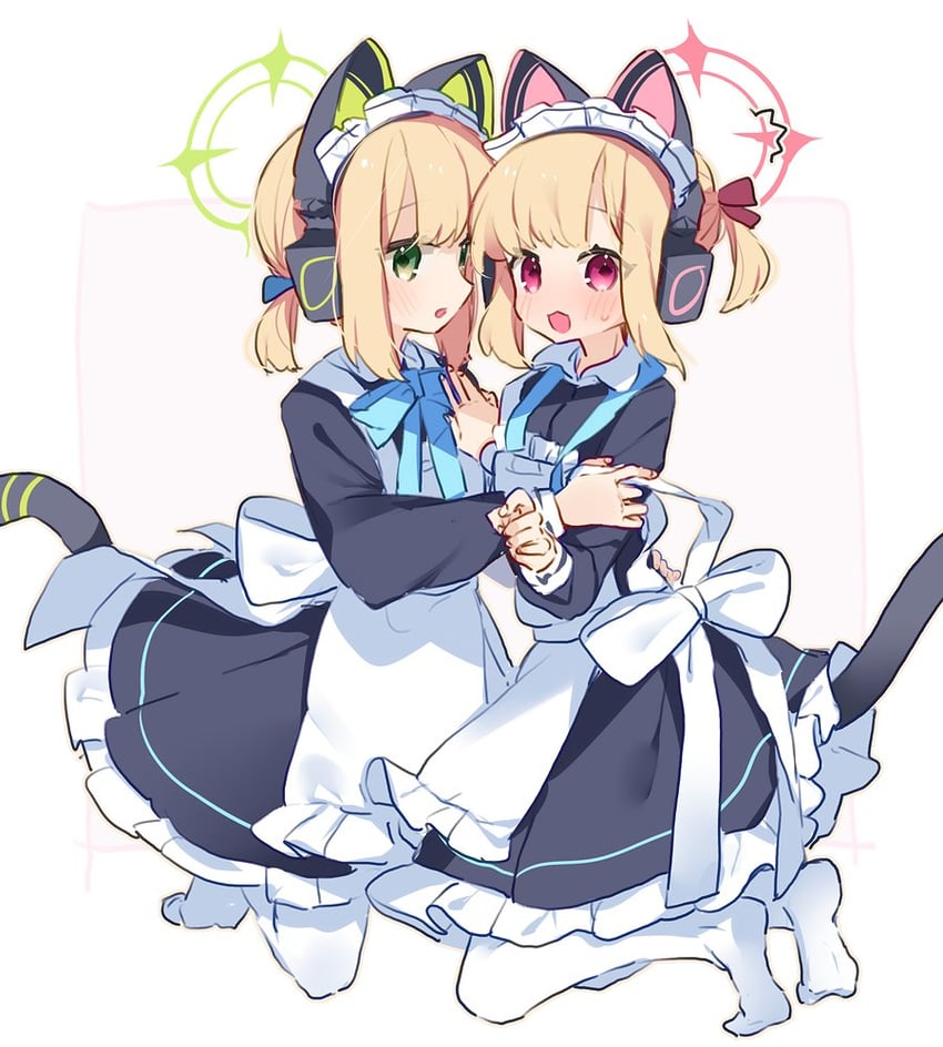 momoi and midori (blue archive) drawn by yun_(dust-i1)