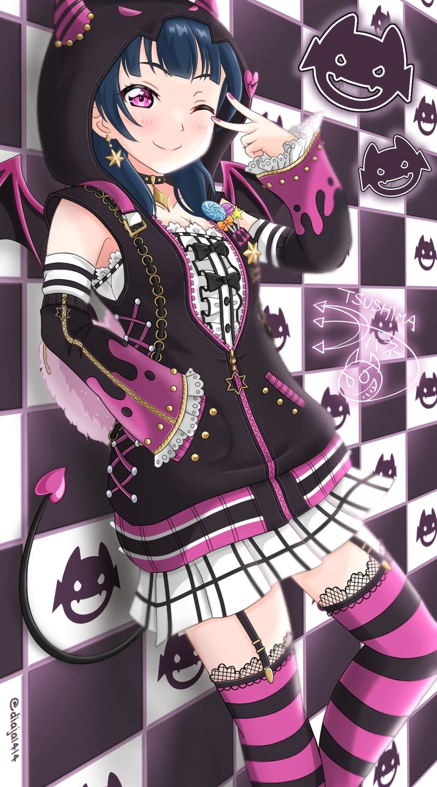 tsushima yoshiko (love live! and 2 more) drawn by diaja1414