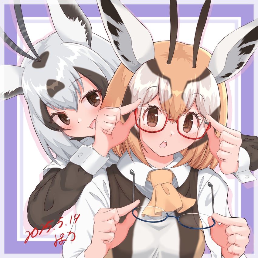arabian oryx and thomson's gazelle (kemono friends) drawn by baroy_baroro
