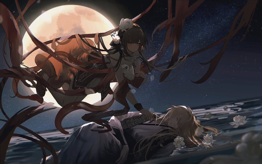 li sushang and luocha (honkai and 1 more) drawn by hi_to_sama