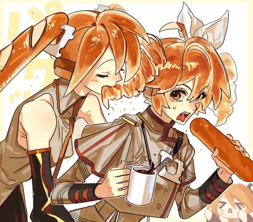 hatsune miku and kasane teto (vocaloid and 2 more) drawn by kabu_(1076_kabu)