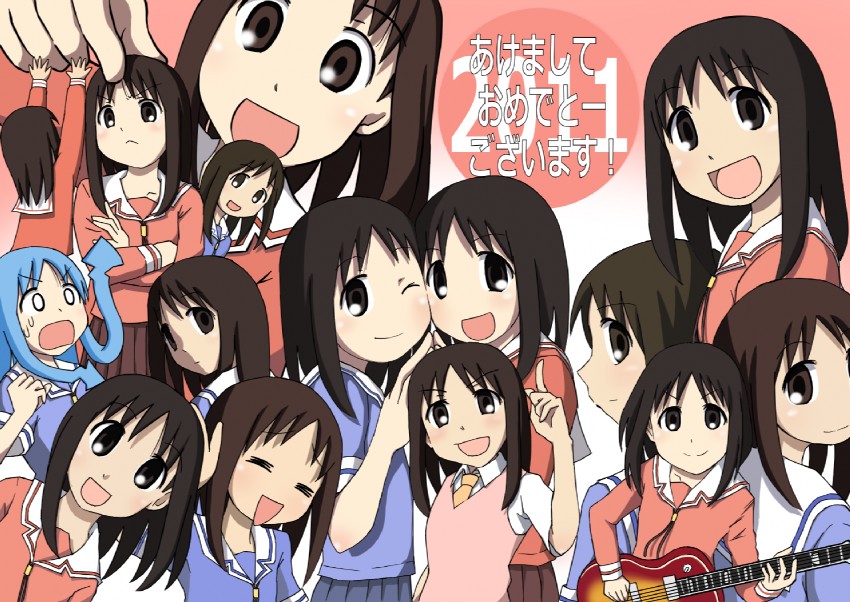 ikamusume, kasuga ayumu, and kasuga toshiaki (k-on! and 3 more) drawn by morichan