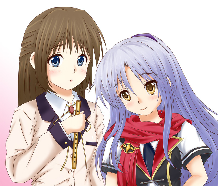 tachibana kanade, hanazawa kana, and duece (angel beats!) drawn by nanari