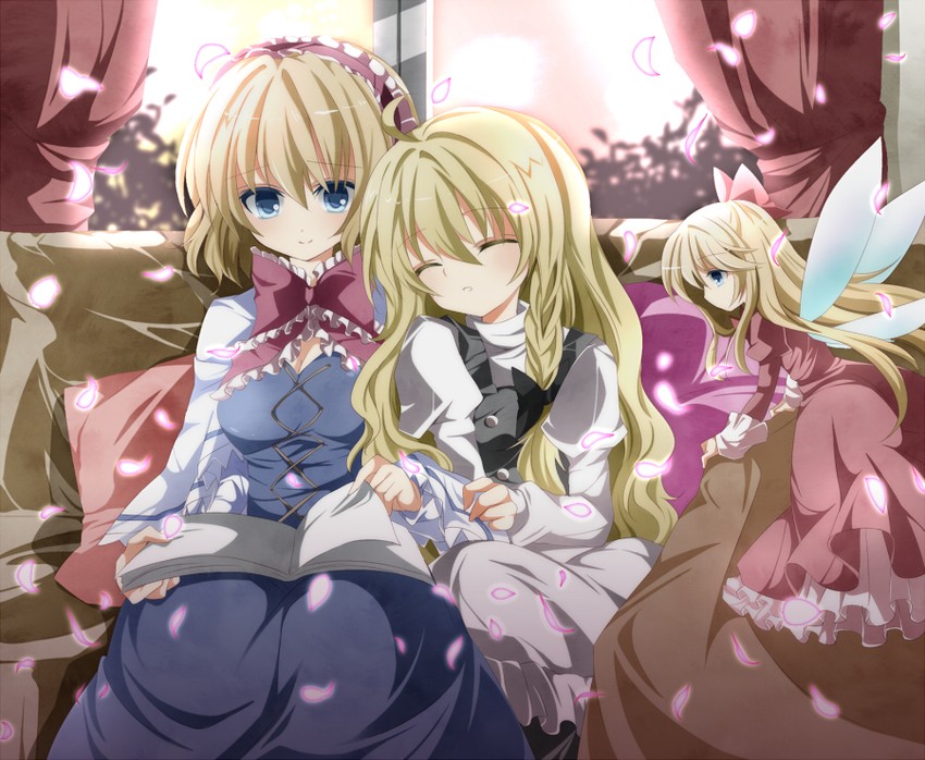 kirisame marisa, alice margatroid, shanghai doll, and hourai doll (touhou) drawn by nanase_nao