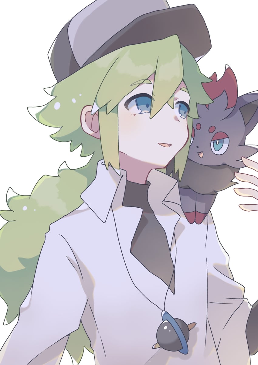 n and zorua (pokemon and 1 more) drawn by komano_shia