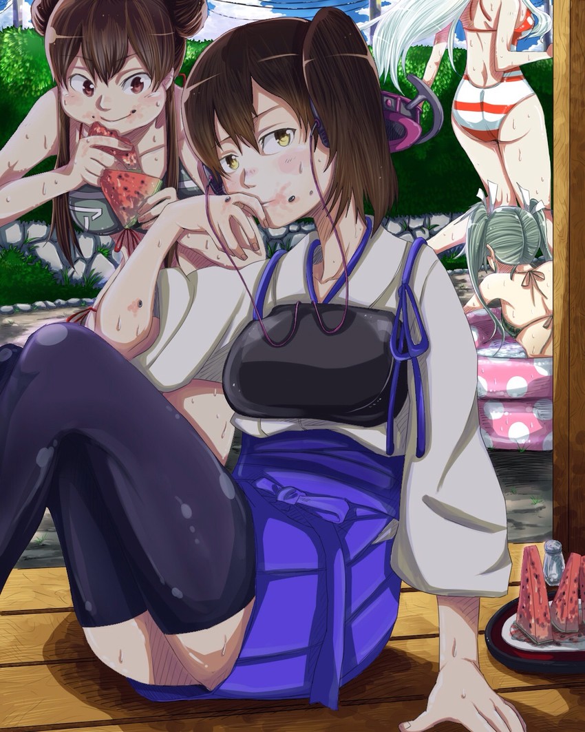 kaga, akagi, zuikaku, and shoukaku (kantai collection) drawn by hyakusei