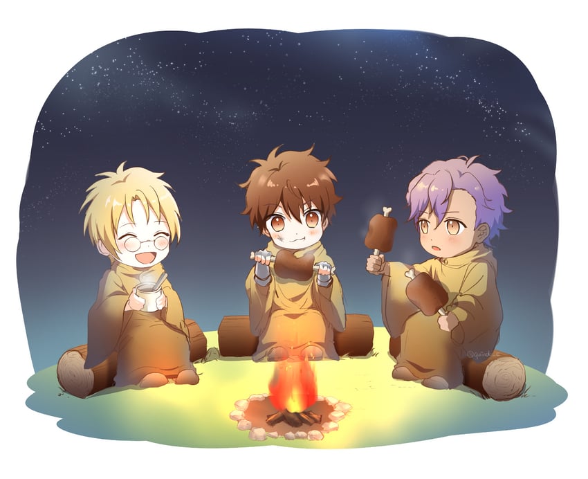 morisawa chiaki, yuuki makoto, and otogari adonis (ensemble stars!) drawn by kindo
