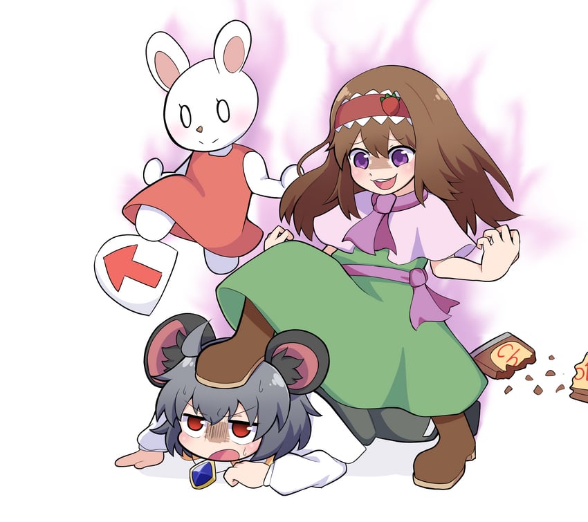 nazrin, nyon, and ichigo (touhou and 2 more) drawn by totozame