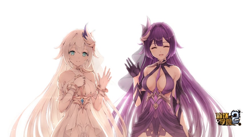 kiana kaslana and raiden mei (honkai and 1 more)