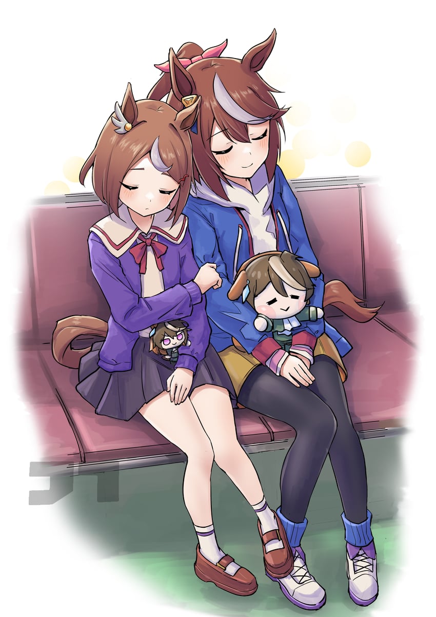 tokai teio, symboli rudolf, and tsurumaru tsuyoshi (umamusume) drawn by jtleeklm