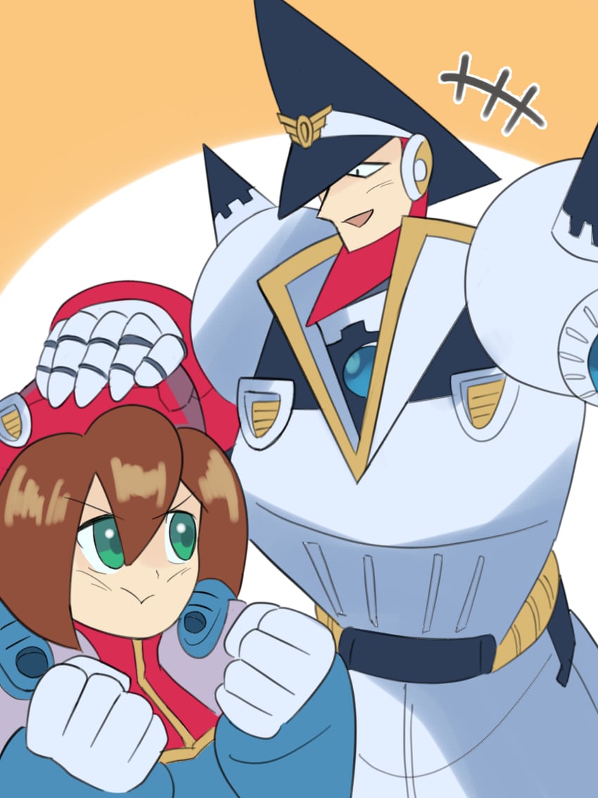 iris and colonel (mega man and 2 more) drawn by user_xguj2433
