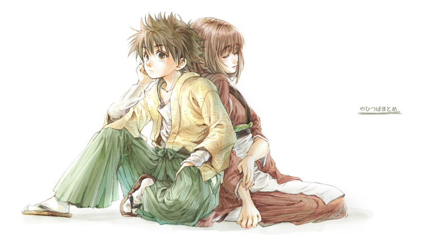 myoujin yahiko and sanjou tsubame (rurouni kenshin) drawn by natsu_mikan_(level9)