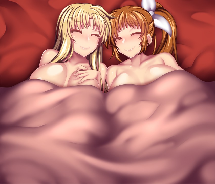 fate testarossa and takamachi nanoha (lyrical nanoha and 1 more) drawn by fi-san