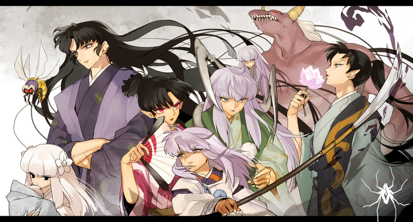 kagura, naraku, kanna, hakudoushi, byakuya, and 4 more (inuyasha) drawn by mumu2126