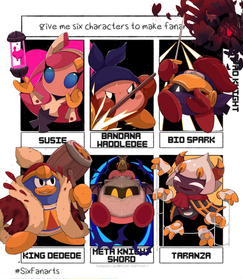 kirby, meta knight, king dedede, bandana waddle dee, taranza, and 5 more (kirby and 3 more) drawn by 93mai