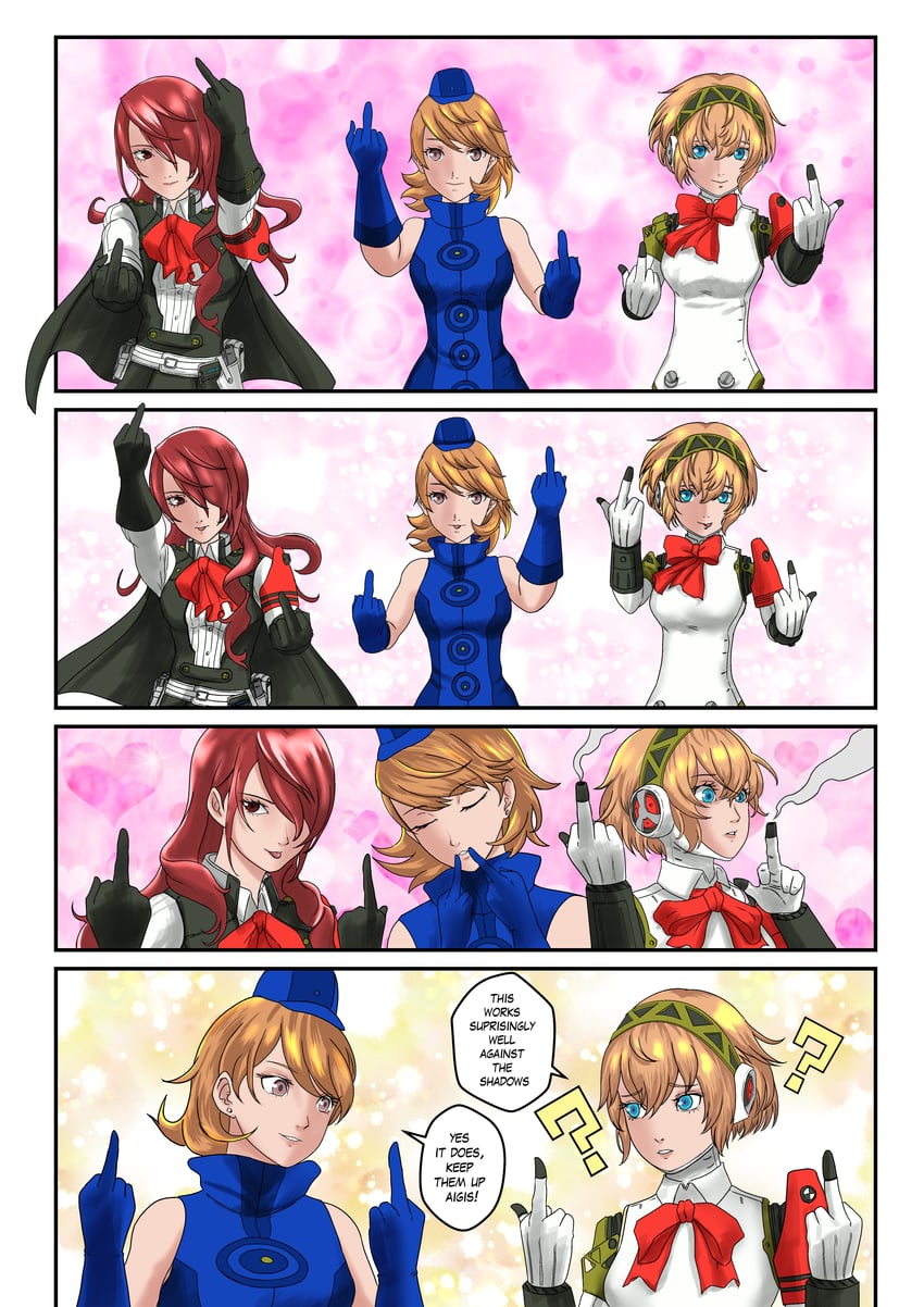 aigis, takeba yukari, and kirijou mitsuru (persona and 1 more)