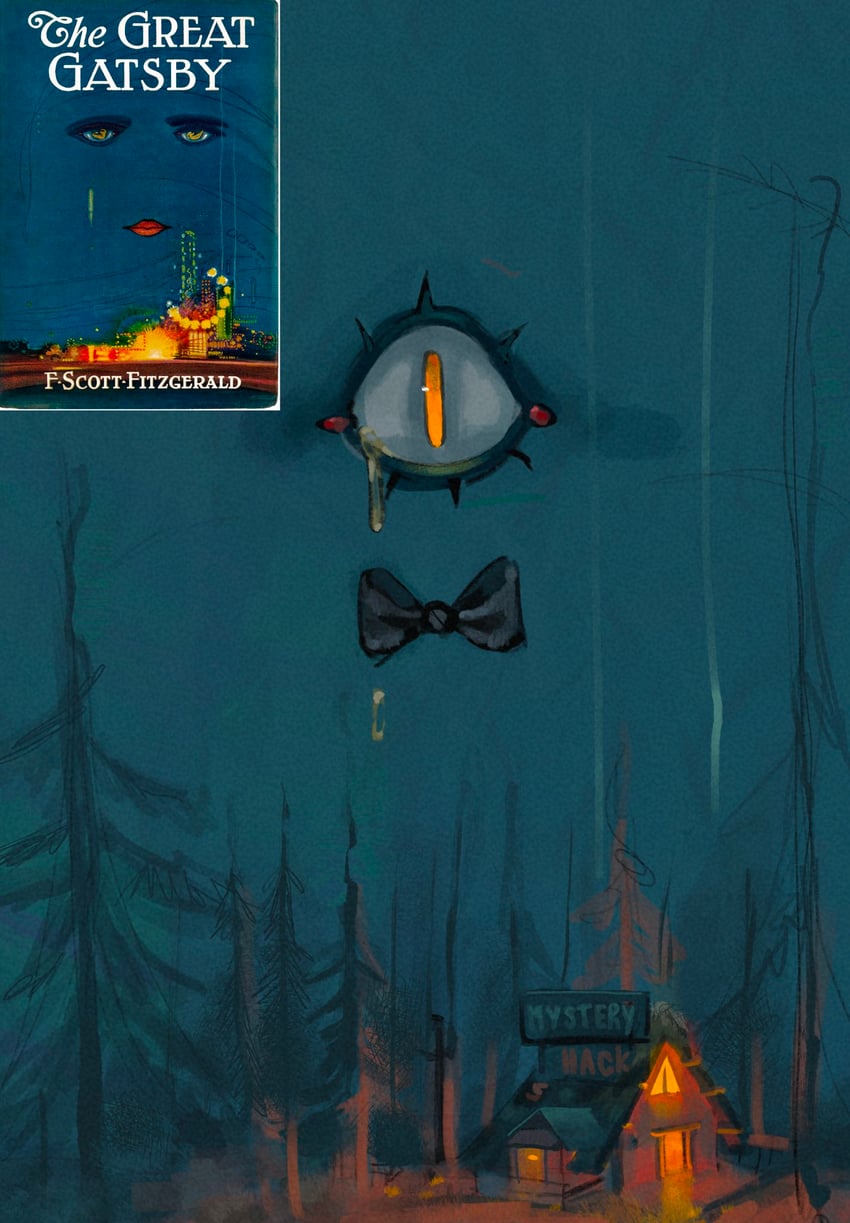 bill cipher (gravity falls and 2 more) drawn by halooh