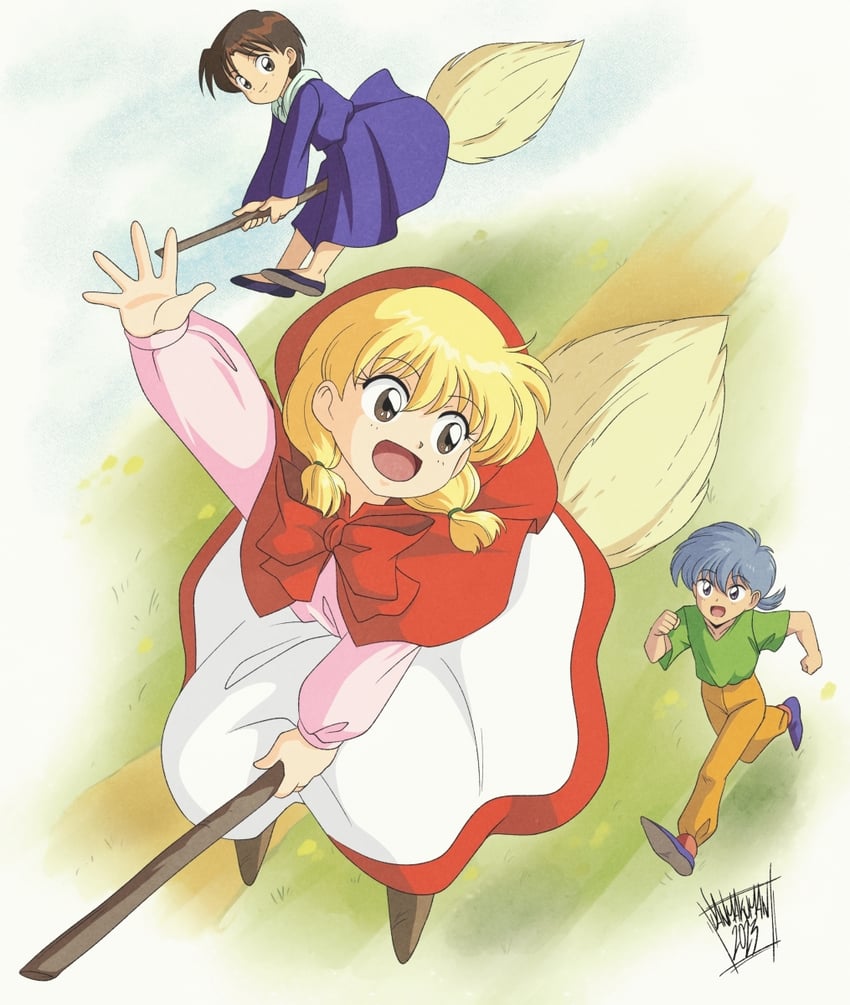 chacha, riiya, and shiine (akazukin chacha) drawn by danmakuman