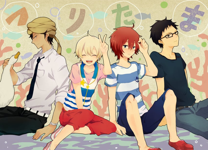 haru, sanada yuki, usami natsuki, and akira agarkar yamada (tsuritama) drawn by touri_(touri-aki)