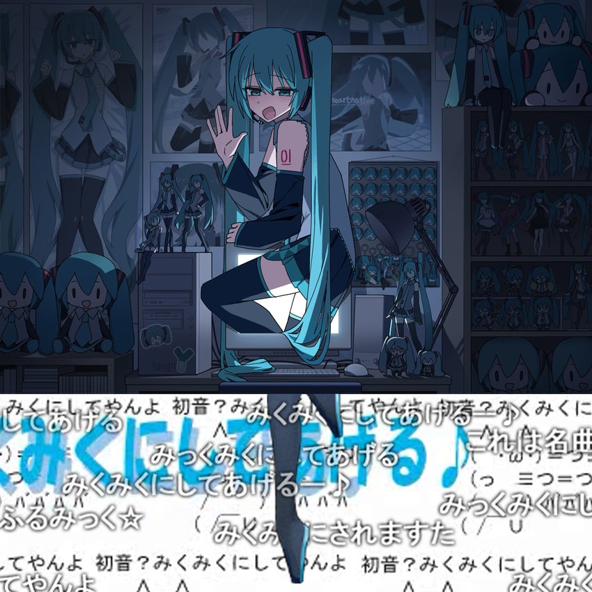 hatsune miku and bokoboko ni shiteyan yo (vocaloid and 3 more) drawn by channel_(caststation)