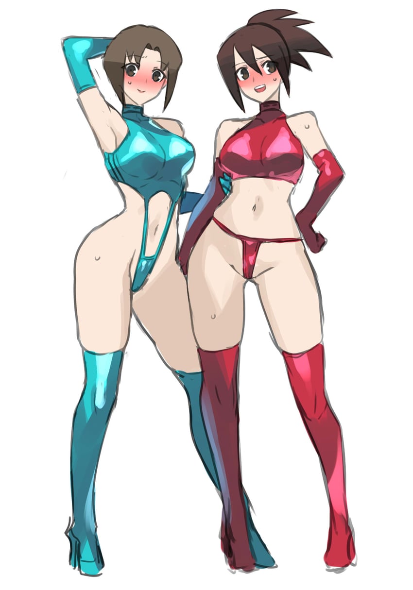 hope stelar and haruka hikari (mega man and 2 more) drawn by ukimukai