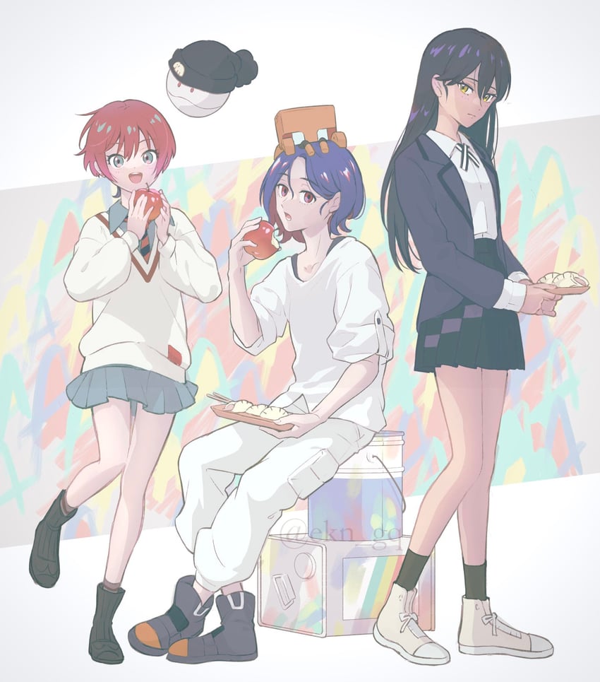 amate yuzuriha, haro, shuji ito, nyaan, and conch (gundam and 1 more) drawn by ekn_gq